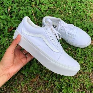 Vans Old Skool Platform Sneaker white sz 8
